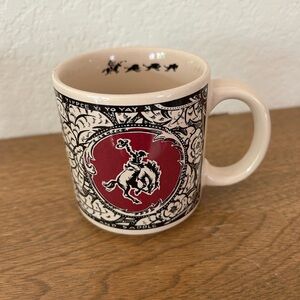 Michel and Company Western Themed Mug with Red and Black Design